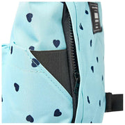 Roka Canfield B kleine rugzak van gerecycled canvas - blauw/blauwe harten