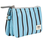 Roka Carnaby kleine portemonnee van gerecycled canvas - blauwe streep