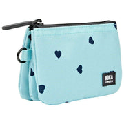 Roka Carnaby kleine portemonnee van gerecycled canvas - blauw/blauwe harten