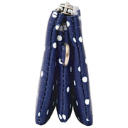 Roka Carnaby kleine portemonnee van gerecycled canvas - marineblauwe stip