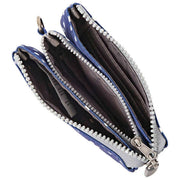 Roka Carnaby kleine portemonnee van gerecycled canvas - marineblauwe stip