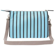 Roka Carnaby XL crossbodytas van gerecycled canvas - blauwe streep