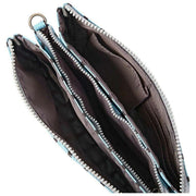Roka Carnaby XL crossbodytas van gerecycled canvas - blauwe streep