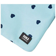 Roka Carnaby XL crossbodytas van gerecycleerd canvas - blauw/blauwe harten