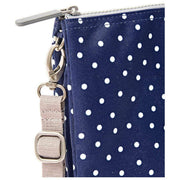 Roka Carnaby XL crossbodytas van gerecycleerd canvas - Marineblauwe stip