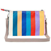Roka Carnaby XL crossbodytas van gerecycleerd canvas - brede strepen, meerkleurig