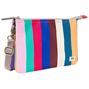 Roka Carnaby XL crossbodytas van gerecycleerd canvas - brede strepen, meerkleurig