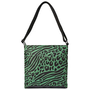 Roka Kennington B middelgrote crossbodytas van gerecycled canvas - Artisjokgroen