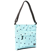 Roka Kennington B medium crossbodytas van gerecycleerd canvas - blauw/blauwe harten