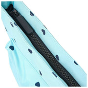 Roka Kennington B medium crossbodytas van gerecycleerd canvas - blauw/blauwe harten
