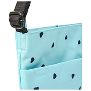 Roka Kennington B medium crossbodytas van gerecycleerd canvas - blauw/blauwe harten