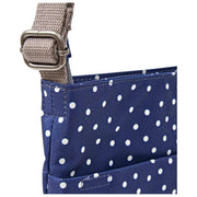 Roka Kennington B medium crossbodytas van gerecycled canvas - Marineblauw Polka Dot