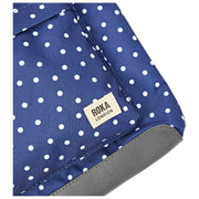 Roka Kennington B medium crossbodytas van gerecycled canvas - Marineblauw Polka Dot