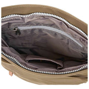 Roka Kennington B medium crossbodytas van gerecycled nylon - legerbruin