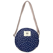 Roka Paddington B crossbodytas van gerecycleerd canvas - marineblauwe stip