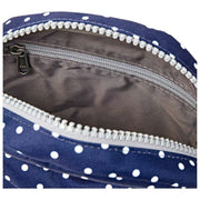 Roka Paddington B crossbodytas van gerecycleerd canvas - marineblauwe stip