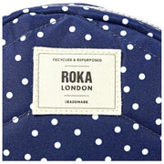 Roka Paddington B crossbodytas van gerecycleerd canvas - marineblauwe stip