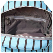 Roka Willesden B grote crossbodytas van gerecycled canvas - blauwe streep