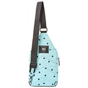 Roka Willesden B grote crossbodytas van gerecycled canvas - blauw/blauwe harten
