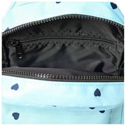 Roka Willesden B grote crossbodytas van gerecycled canvas - blauw/blauwe harten