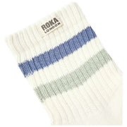 Roka Windsor Stripe Crew Sokken - Kustblauw/Mist