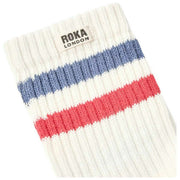 Roka Windsor Stripe Crew Sokken - Kustblauw/Scarlet