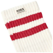 Roka Windsor Stripe Crew Sokken - Cranberry Rood