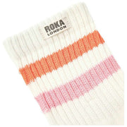 Roka Windsor Stripe Crew Sokken - Mandarijn/Roze