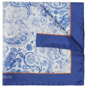 Simon Carter 40e verjaardag Paisley pochet - wit/blauw