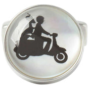 Simon Carter 40e jubileum scootermanchetknopen - zilver/zwart
