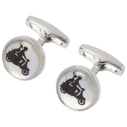 Simon Carter 40e jubileum scootermanchetknopen - zilver/zwart