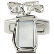 Simon Carter Golftas Manchetknopen - Zilver/Wit
