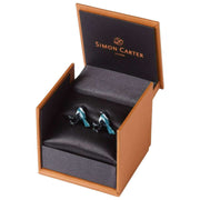 Simon Carter Magpie Manchetknopen - Blauw/Zwart/Zilver