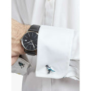 Simon Carter Magpie Manchetknopen - Blauw/Zwart/Zilver