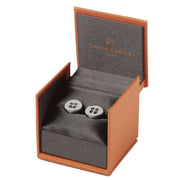 Simon Carter Montana Crystal Button Cufflinks - Silver/Blue