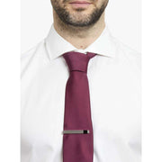 Simon Carter Onyx geborstelde dasschuif - zilver/zwart
