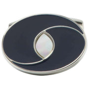 Simon Carter ovale oogmanchetknopen - marineblauw/zilver