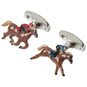 Simon Carter Racepaard Manchetknopen - Bruin/Zilver