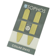 Sophos 6cm Small Brushed Collar Stays - Gold