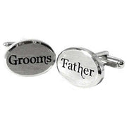 Sophos Father of The Groom Oval Cufflinks - Silver/Black