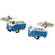 Sophos Swinging 60s Camper Van Novelty Cufflinks - Blue/White