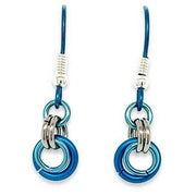 Ti2 Titanium Double Beam Drop Earrings - Blue