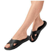 Totes SOLBOUNCE Bounce Cross Strap Sliders - Zwart