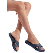 Totes SOLBOUNCE Bounce Cross Strap Sliders - Marineblauw