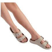 Totes SOLBOUNCE Sliders met dubbele gesp - Taupe Beige