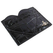 Vivienne Westwood Emboss Croc Heart Kaarthouder - Zwart