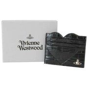 Vivienne Westwood Emboss Croc Heart Kaarthouder - Zwart
