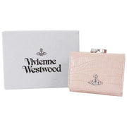 Vivienne Westwood Emboss Croc Leather Small Frame Purse - Cream