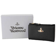 Vivienne Westwood Saffiano Slim Flap Card Holder Purse - Black