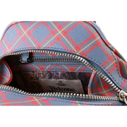 Vivienne Westwood Yasmin Saffiano Printed Tartan Small Bag - Blue/Orange